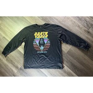 Star Wars Retro 80s Long Sleeve Darth Vader Dark Side Graphic T-Shirt Men's XL
